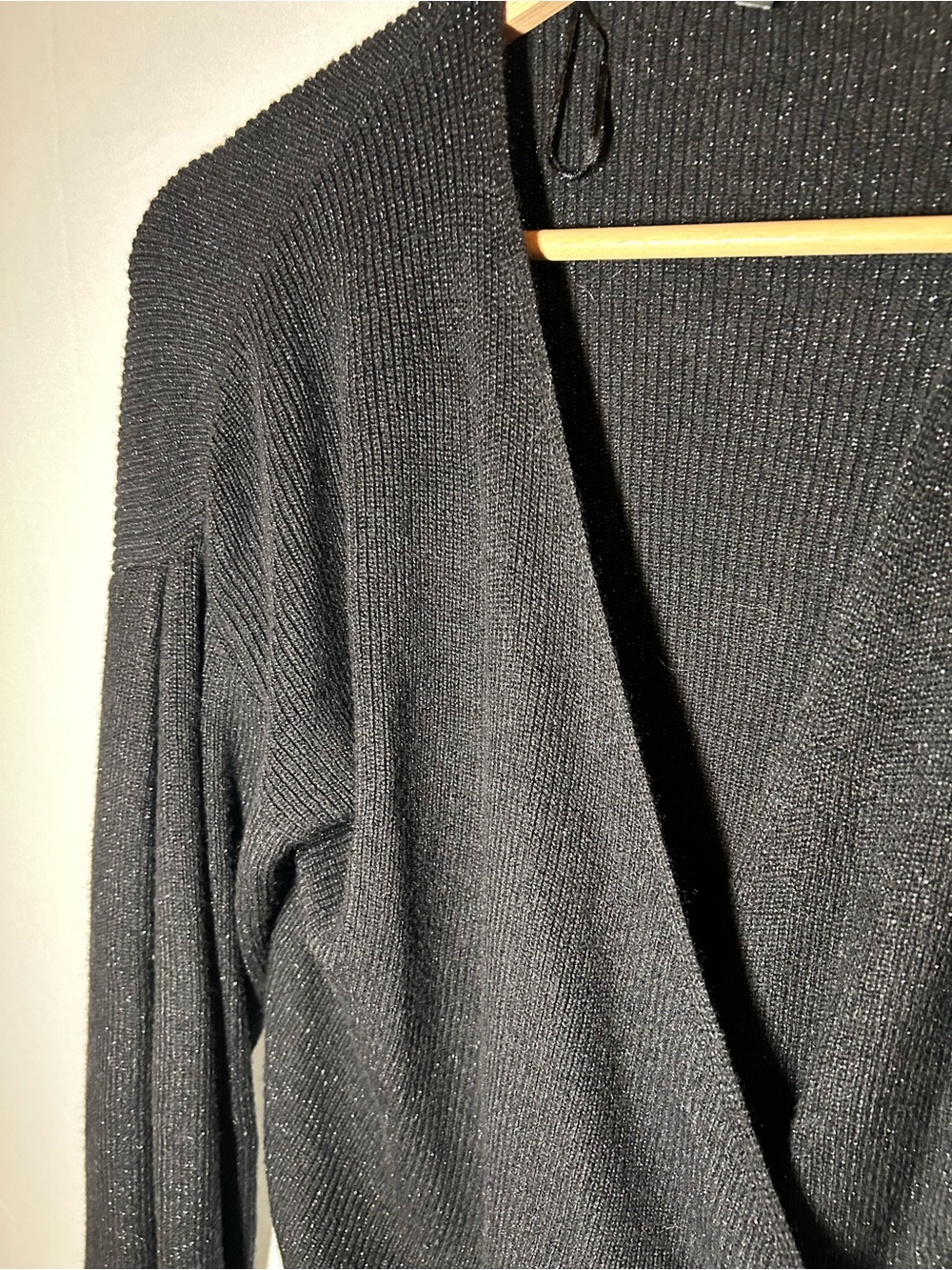 RW&CO. Black Sparkle Wrap Cardigan - Size S - Picture 3 of 5
